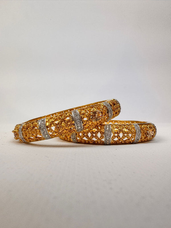 Zircon Gold-plated Bangle Set