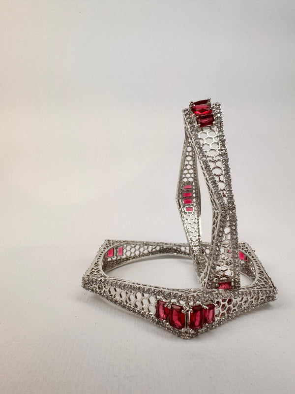 Silver plated openable bangles
